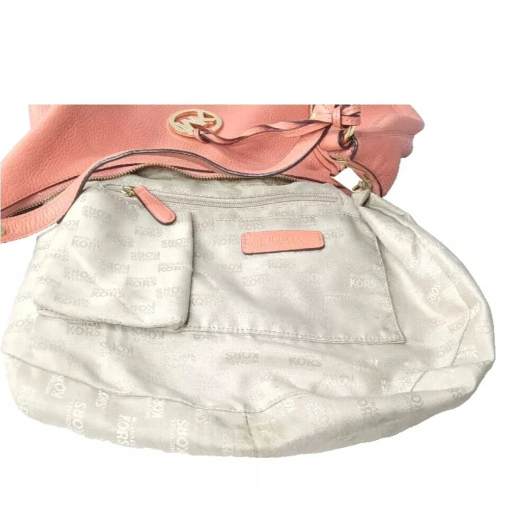 Michael Kors Rhea Zip Leather Hobo Burnt Orange Shoulder Bag Medium Size
